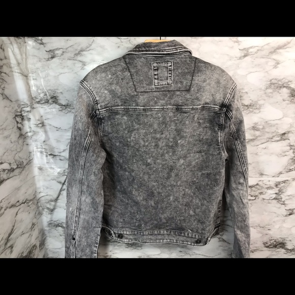 CR7 Cristiano Stone Grey Distressed Trucker Jacket - Picture 3 of 7